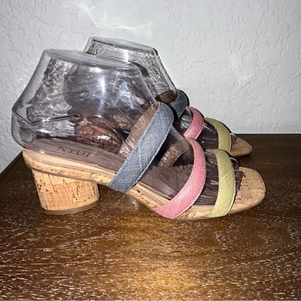 NYDJ Giacomo Triple Strap Block Heel Sandal Shoes